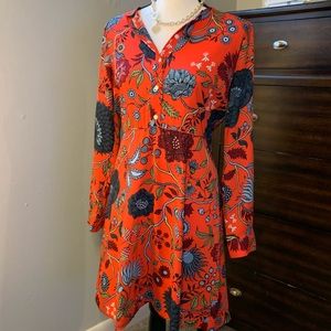 Red Floral Loft Dress